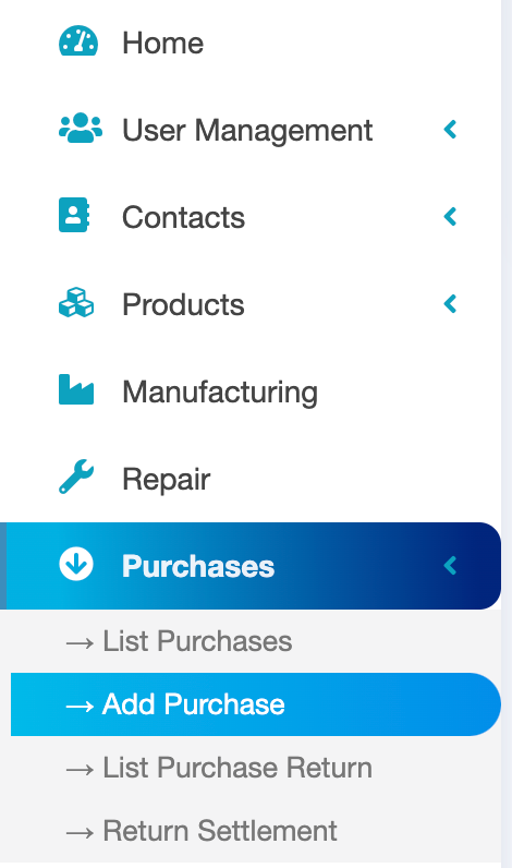 Go to Add Purchases