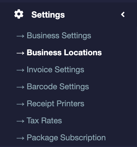 Location Settings Page