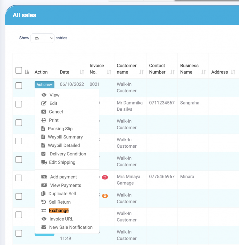 Select Parent Sale Screenshot