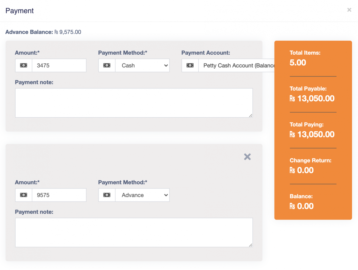 Settle Advance and Add Cash Amount