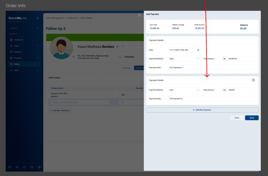 Add New Payment from Order Info